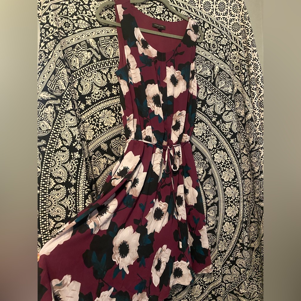 Banana Republic Purple Chiffon Floral Dress